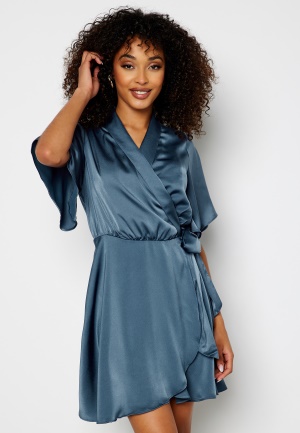 VERO MODA Amelia S/S Wrap Dress Vintage Indigo XS