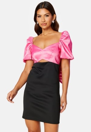 Se BUBBLEROOM Bow Dress Pink / Black 36 ved Bubbleroom