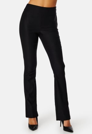 BUBBLEROOM Leia slit stretch pants Black 34