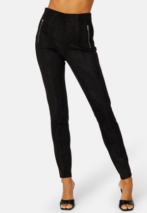 Se VERO MODA Donnadina Zip Leggin Black XS ved Bubbleroom