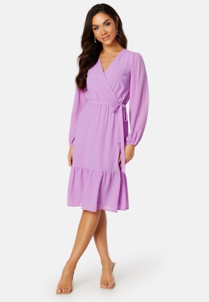 Happy Holly Linn midi Long Sleeve Dress Violet 48/50