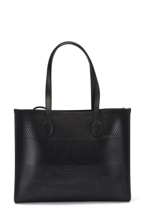 Se Guess Katey Perf Tote Black One size ved Bubbleroom