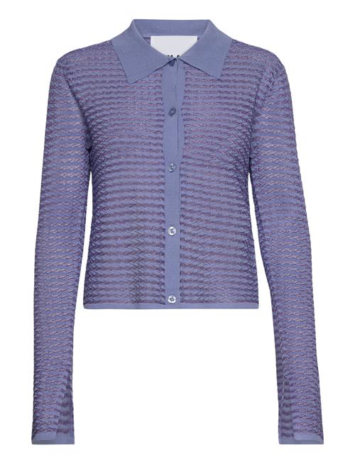 REMAIN Birger Christensen Metallic Knit Cardigan REMAIN Birger Christensen Blue