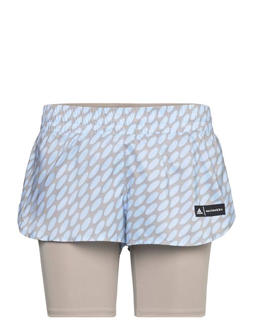 adidas Performance Adidas X Marimekko Run Icons 3 Bar Logo 2-In-1 Running Shorts Adidas Performance Blue