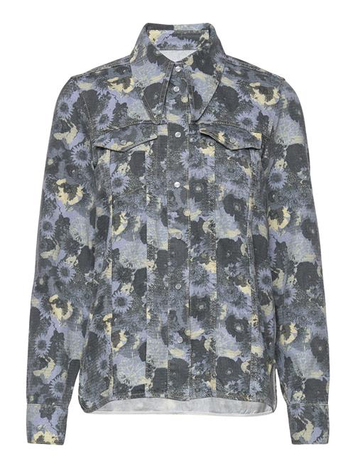 Ganni Print Denim Shirt Ganni Patterned