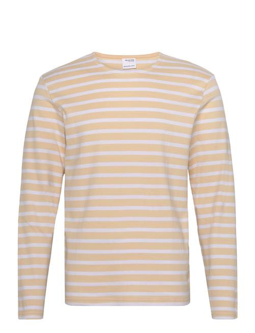 Selected Homme Slhbriac Stripe Ls O-Neck Tee Selected Homme Yellow