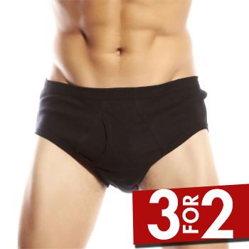 JBS Basic Fly Brief Sort bomuld Small Herre