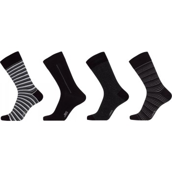 JBS Strømper 4P Cotton Socks Sort/Grå Str 40/47 Herre