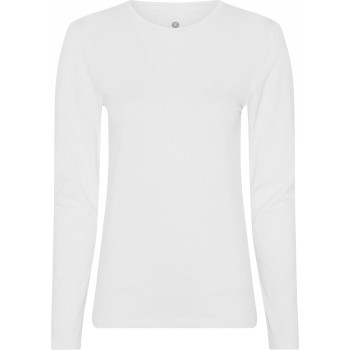 Se JBS of Denmark Bamboo Long Sleeve Slim Tee Hvid X-Small Dame ved Timarco