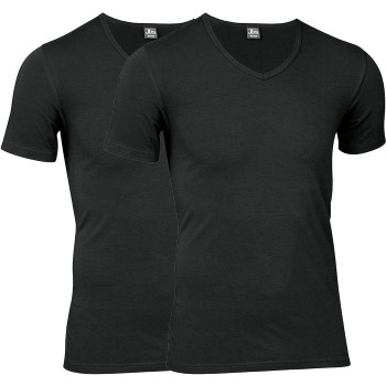 Se JBS 2P Organic Cotton V-Neck T-shirt Sort økologisk bomuld Small Herre ved Timarco