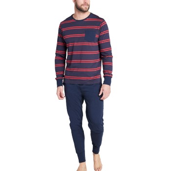 Jockey Cotton Pyjama Knit Blå/Rød bomuld X-Large Herre