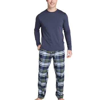 Se Jockey Pants Flannel Blå/Lyseblå bomuld Large Herre ved Timarco