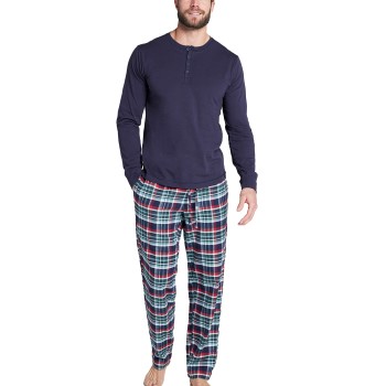 Se Jockey Pyjama 11 Mix Cotton Blå/Grøn bomuld X-Large Herre ved Timarco