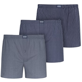 Jockey 3P Woven Soft Poplin Boxer Shorts Marineblå bomuld Small Herre