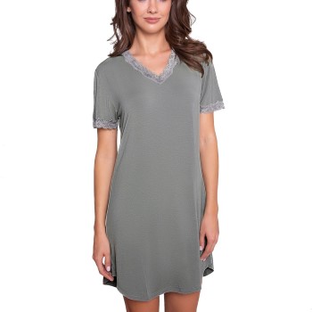 Se Lady Avenue Bamboo Nightdress SS Lysegrå Bambus Large Dame ved Timarco