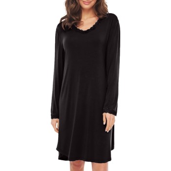 Lady Avenue Bamboo Nightdress With Long Sleeve Sort Bambus X-Large Dame