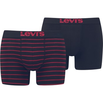 Levis 2P Base Stripe Boxer Marine/Rød bomuld Small Herre