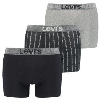 Levis 3P Boxer Giftbox Sort/Grå bomuld Large Herre