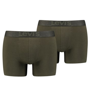 Levis 2P Organic Cotton Base Boxer Mørkgrøn  bomuld Small Herre