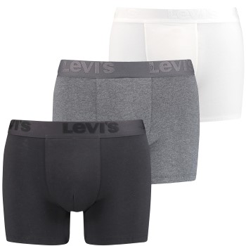 Levis 3P Premium Boxer Sort/Grå bomuld Medium Herre