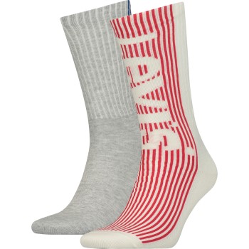 Levis Strømper 2P Retro Regular Cut Sock Rød/Grå Str 39/42