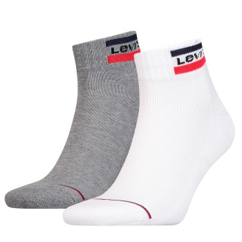 Levis Strømper 2P Sport Mid Cut Sock Hvid/Grå Str 39/42