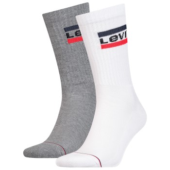 Levis Strømper 2P Sport Regular Cut Sock Hvid/Grå Str 39/42