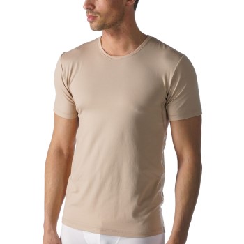 Se Mey Dry Cotton Functional Rounded Neck Shirt Beige Large Herre ved Timarco