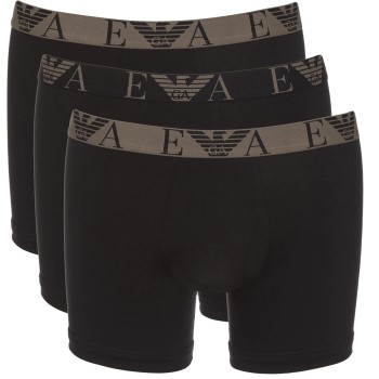 Emporio Armani Armani Cotton Boxers 3P Sort bomuld Small Herre