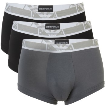 Emporio Armani Armani Monogram Trunk Sort/Grå bomuld Small Herre