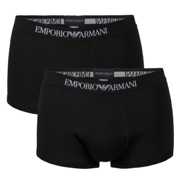 Emporio Armani Armani Pure Cotton Trunk 2P Sort bomuld Medium Herre