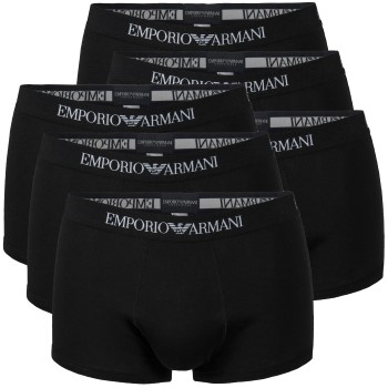 Emporio Armani Armani Pure Cotton Trunks 6P Sort bomuld Medium Herre