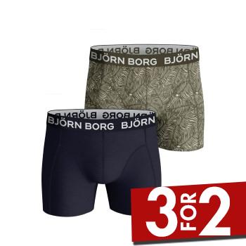 Björn Borg 2P Cotton Stretch Shorts 2112 Grøn bomuld Large Herre