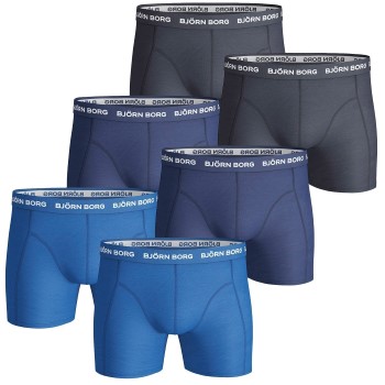 Björn Borg 6P Essential Shorts Marine/Blå bomuld Large Herre