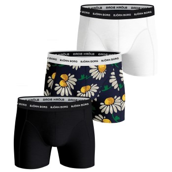 Björn Borg 3P Essential Shorts 2033 Sort blomstret bomuld Large Herre