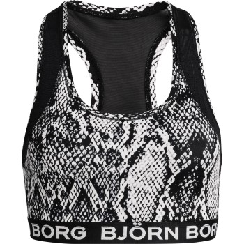 Björn Borg Bh Performance Medium Top Sky Sort/Hvid 38 Dame