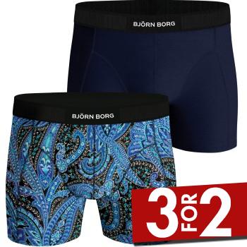 Björn Borg 2P Premium Cotton Stretch Boxer Blå bomuld Medium Herre