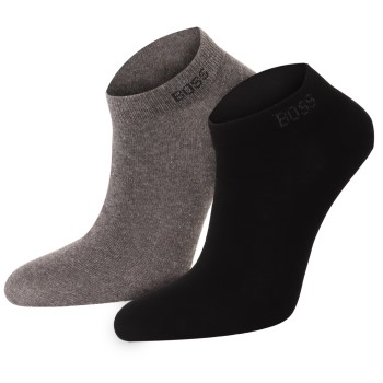 BOSS Strømper 2P Color Combed Cotton Socks Grå/Sort Str 43/46 Herre