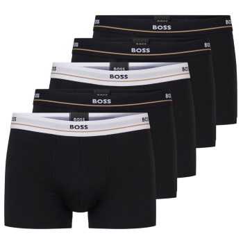 BOSS 5P Cotton Boxer Trunks Sort bomuld Large Herre