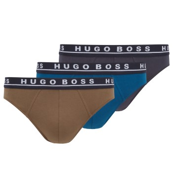 BOSS 3P Cotton Stretch Classic Briefs Blå/Brun bomuld Medium Herre