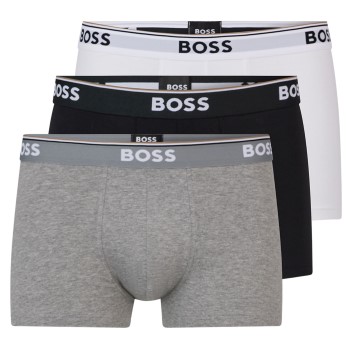 BOSS 3P Cotton Stretch Trunks Hvid/Sort bomuld Small Herre