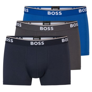 BOSS 6P Cotton Stretch Trunks Grå/Blå bomuld Medium Herre