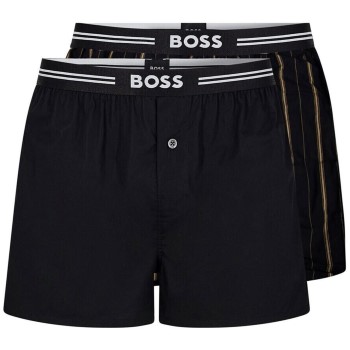 BOSS 2P EW Boxer Shorts Sort polyester Large Herre