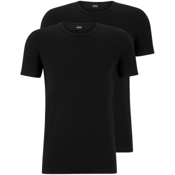 BOSS 2P Modern Round Neck T-shirt Sort bomuld Small Herre