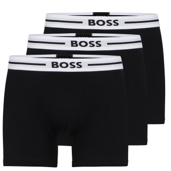 BOSS 3P Solid Cotton Bold Boxer Sort bomuld Large Herre