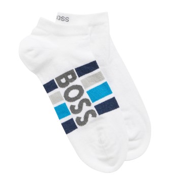 BOSS Strømper 2P Stripe Cotton Ankle Socks Hvid Str 43/46