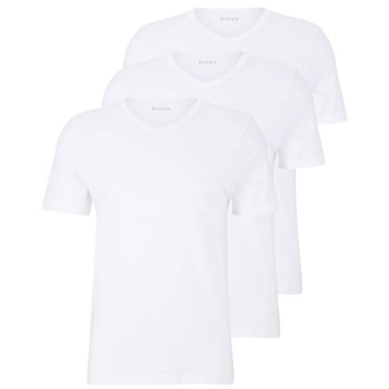 Se BOSS 3P V-Neck Classic T-shirt Hvid bomuld Small Herre ved Timarco