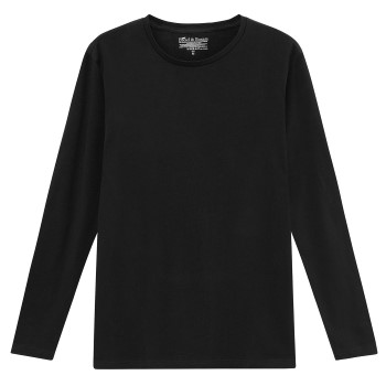 Se Bread & Boxers Bread and Boxers Long Sleeve Crew Neck Sort økologisk bomuld X-Large Herre ved Timarco