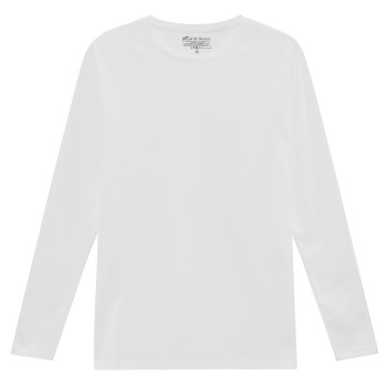 Bread & Boxers Bread and Boxers Long Sleeve Crew Neck Hvid økologisk bomuld Medium Herre