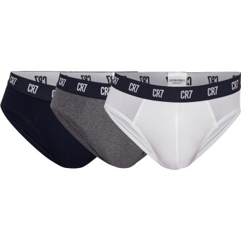 CR7 Cristiano Ronaldo 3P Basic Brief Sort/Grå bomuld Small Herre